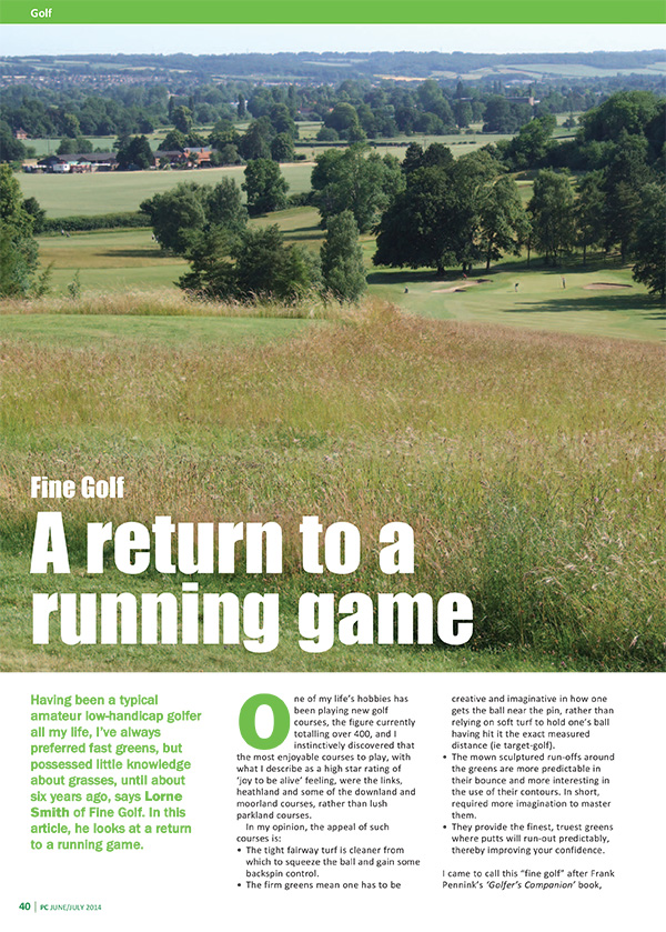 pitchcare magazine a return to a running game